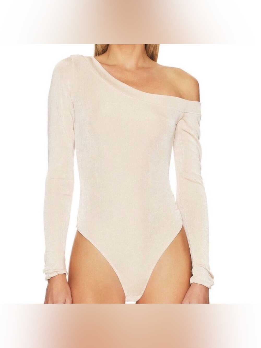 NWT Intimately Free People Blossom Pearl Champagne Iridescent Body Suit, size L
